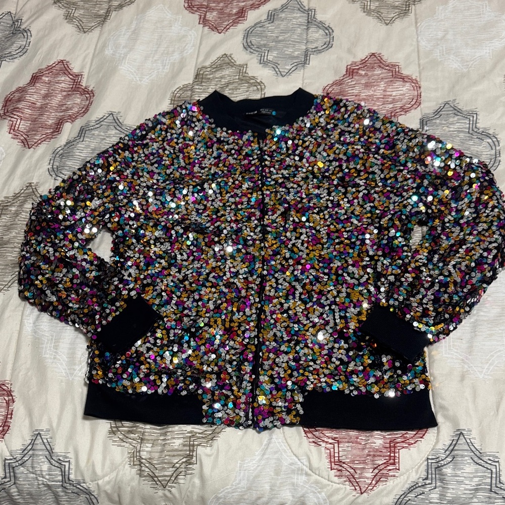 SHEIN Colorful Sequin Jacket